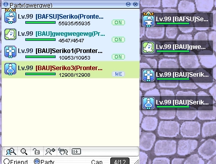 Party menu buff letters