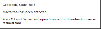 Gepard error code 50