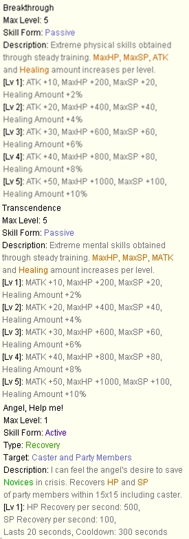 Super Novice Skills