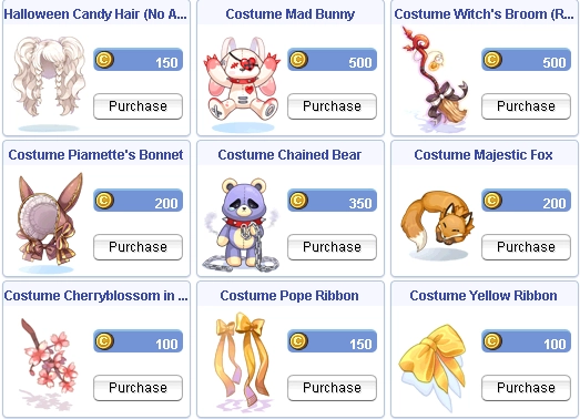 Halloween Cash Shop Costumes Set 2
